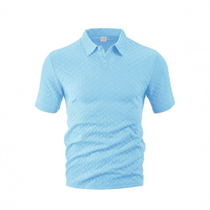 Polo d'été pour homme à manches courtes, couleur unie, tricoté en coton et polyester, décontracté, boutonné devant, coupe classique 2024 - Product Image 2