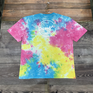 100 su misura cotone pettinato Tie Dye camicie serigrafia semplice estate Casual Tye t-shirt uomini con il tuo disegno in bambini e adulti - Product Image 2
