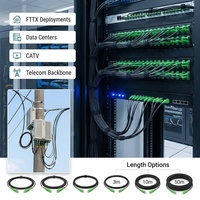 Kabel Patch Fiber Optik Luar Ruangan SC/APC-SC/APC G657A2 SM 3.0mm LSZH Hitam Kabel Drop FTTH Panjang Sesuai Pesanan