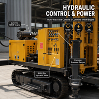 Foreuse rotative hydraulique complète sur chenilles de 800 m pour puits profonds – Machine de forage de puits d'eau pour projets de forage en profondeur