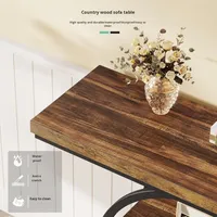 Table Console en Bois Table de Canapé avec Étagères Table Console Extensible