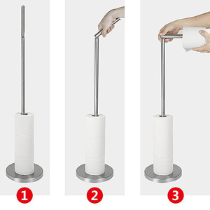 Cross-border Iron Modern Vertical Paper Towel Rack Kitchen Bathroom Toilet Paper Rack <b>Removable</b> Floor Roll - Product Image 3