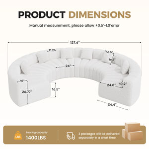 Modern Velvet <b>Square</b> Modular Extendable Curved Sofa Adaptable <b>Combination</b> High Resilience Seating Soft Skin-Friendly Fabric - Product Image 6