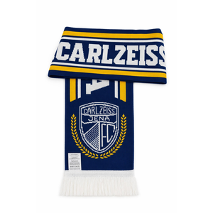 Sciarpa in maglia con nappe retrò per tifosi di calcio Carl Zeiss <span class=keywords><strong>Jena</strong></span>, doppia faccia, per attività sportive e casual all'aperto - Product Image 2