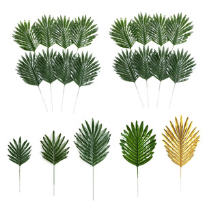 Feuilles de <span class=keywords><strong>palmier</strong></span> artificielles en plastique, feuilles de saule vertes, branches et feuilles de <span class=keywords><strong>palmier</strong></span> artificielles, décoration murale pour mariage - Product Image 1