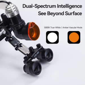 Loupes dentaires TTL ergonomiques avec bandeau lumineux pour vision médicale et tête à grossissement 3,5x - Product Image 3