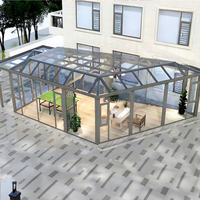 Véranda en aluminium à double vitrage, modulaire, préfabriquée, en verre, moderne, résidentielle, pour jardin extérieur, terrasse, patio