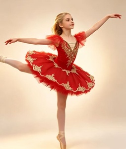 Robe de <span class=keywords><strong>danse</strong></span> de ballet professionnelle à manches bouffantes, col en V, perles, tutu de <span class=keywords><strong>ballerine</strong></span>, jupes de <span class=keywords><strong>danse</strong></span>, costume de scène pour filles - Product Image 2