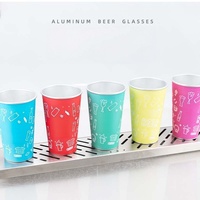Tasse à eau en aluminium personnalisée avec logo imprimé en usine, sensible au froid, changeant de couleur, à paroi simple, mug en aluminium à changement de couleur, plusieurs tailles