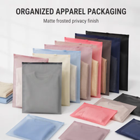 Sacs de rangement en plastique refermables, noirs mats, givrés, pour vêtements et articles personnels, emballage, expédition, scellés, réutilisables