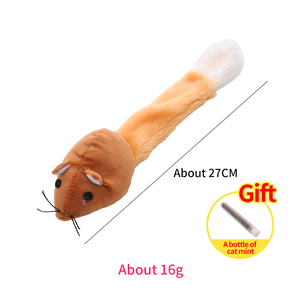 Wholesale New Design Interactive Cat Squeaky Multicolor Toy Catnip Long-Tail Mouse Shaped <b>Plush</b> Cats Toy Playing Sound Crinkle - Product Image 4
