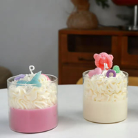 Vela Aromática en Frasco de Vidrio con Forma de Pastel, Linda Vela de Aromaterapia para Decoración del Hogar, Creación de Ambiente Relajante