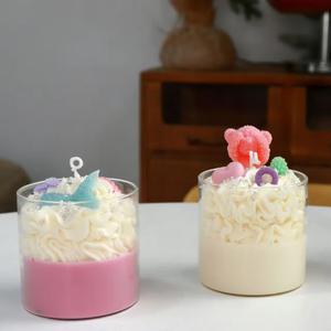 Vela Aromática en Frasco de Vidrio con Forma de Pastel, Linda Vela de Aromaterapia para Decoración del Hogar, Creación de Ambiente Relajante - Product Image 4
