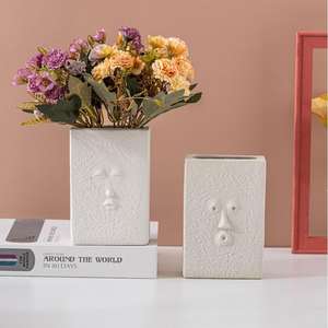 <span class=keywords><strong>Vaso</strong></span> in ceramica di lusso con decorazione morbida con Design <span class=keywords><strong>bianco</strong></span> con superficie bruciata da tavolo <span class=keywords><strong>porta</strong></span> fiori per uso domestico - Product Image 3