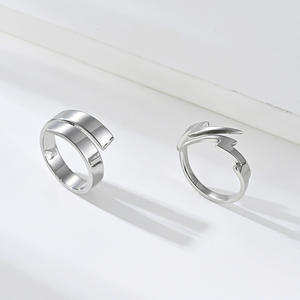Men's Lightning Shape <b>Titanium</b> Steel <b>Ring</b> Punk Hip Hop Style Index Finger <b>Ring</b> Gift Jewelry - Product Image 2