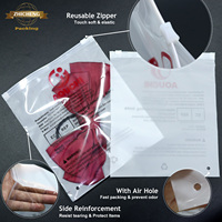 Sac à fermeture éclair givré recyclable personnalisé GRS pour vêtements, t-shirts, chaussettes, chaussures, emballage avec logo, plastique écologique