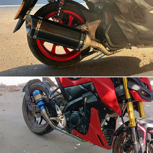 Tubo de escape para motocicleta <span class=keywords><strong>NS200</strong></span> Bajaj Pulsar <span class=keywords><strong>NS200</strong></span>, tubo intermedio de acero inoxidable de 51 mm con codo - Product Image 6