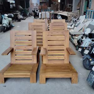 <span class=keywords><strong>Salon</strong></span> <span class=keywords><strong>de</strong></span> <span class=keywords><strong>jardin</strong></span> moderne et simple en teck, résistant à l'eau et aux UV, pour terrasse, canapé paresseux, combinaison <span class=keywords><strong>de</strong></span> meubles décontractés en bois massif - Product Image 5