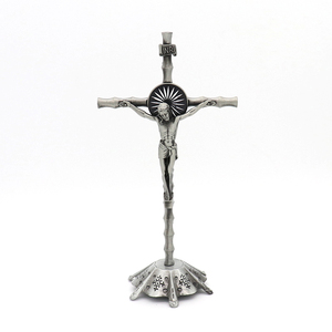 도매 테이블 장식 가톨릭 기독교 종교 십자가 대나무 모양 금속 스탠딩 크로스 - Product Image 6