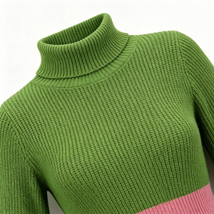 Abito <span class=keywords><strong>in</strong></span> <span class=keywords><strong>maglia</strong></span> da donna invernale a collo alto con maniche a campana, color block, orlo asimmetrico e ricamo a lettere, <span class=keywords><strong>vestito</strong></span> aderente <span class=keywords><strong>in</strong></span> <span class=keywords><strong>maglia</strong></span> - Product Image 5