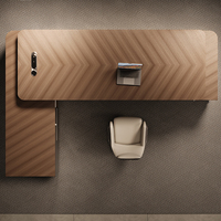 Scrivania Direzionale Moderna a L in Legno MDF, Montaggio Richiesto, Scrivania di Lusso per Manager e Dirigenti