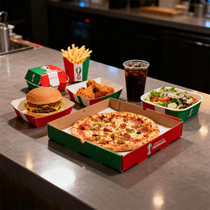 Caja de Papel para Alimentos Impermeable y Resistente a la Grasa para <span class=keywords><strong>Hamburguesas</strong></span>, Papas Fritas, Pollo, Pizza, Ensalada, Catering para la Copa <span class=keywords><strong>Mundial</strong></span> - Product Image 1