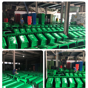 ถังขยะกลางแจ้งขนาดใหญ่ 240 ลิตร พลาสติกหนา ใช้เท้าเหยียบ ฝาปิดทรงสี่เหลี่ยม สำหรับติดตั้งบนรถพ่วง แยกประเภทขยะได้ - Product Image 1