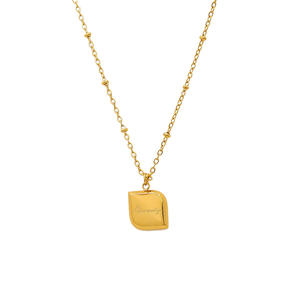 Collar y colgantes de acero inoxidable Chapado <span class=keywords><strong>en</strong></span> oro de 18 quilates Cubo de azúcar <span class=keywords><strong>Chocolate</strong></span> Joyas cuadradas - Product Image 5