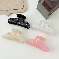 Barrette à cheveux en plastique PVC de style français avec des strass pour les filles, accessoires de cheveux pour un usage quotidien