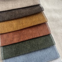 Tissu d'ameublement en velours imitation lin, 100% polyester, 360 g/m², tissu chenille côtelé, texture douce pour canapé, chaise, coussin