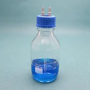 Verrerie chimique de haute qualité bouteille de réactif en verre Borosilicate transparent bouteille d'alimentation avec vis bleue