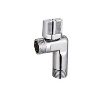Fournisseur de vanne professionnel Chorome plaqué en alliage de zinc ou en laiton 90 degrés 1/2 "vanne d'arrêt d'angle de pouce