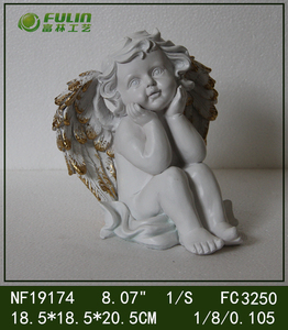 Estátua de Anjo em Bronze, Latão e Resina, 17 cm de Altura, Impermeável, Realista, Pintada à Mão, Linda Decoração de Casamento, Presente, Estátua de Querubim - Product Image 5