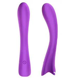 Persoonlijke Handheld Oplaadbare Rubber Erotische Massage Gereedschap Lange Dunne Dildo Vibrator