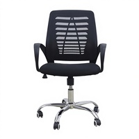 Chaise de bureau moderne minimaliste en tissu maillé avec accoudoirs, pivotante et réglable en hauteur, design respirant pour réunions informatiques