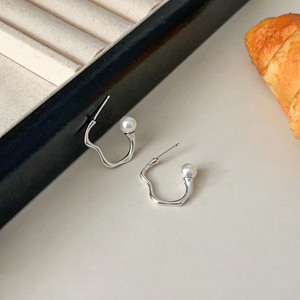 S925 Sterling <b>Silver</b> Heart Huggie Earrings For Women Minimalist <b>Studs</b> Everyday Wear Geometric Design - Product Image 4