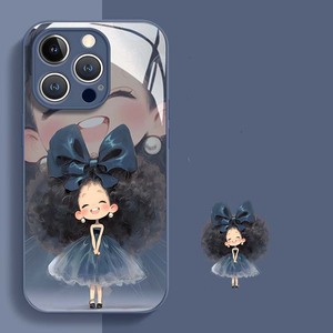 Grande <span class=keywords><strong>capelli</strong></span> <span class=keywords><strong>ricci</strong></span> ragazza stampa vetro PC TPU Cover posteriore per Iphone 6 7 8 SE X Xr XS 11 12 13 14 15 16 17 Pro Max - Product Image 2
