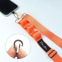 Crochet en métal à double tête Trou multifonctionnel Nylon tissé Cross-body Pure Color Mobile Phone Hanging Strap Neck Lanyard