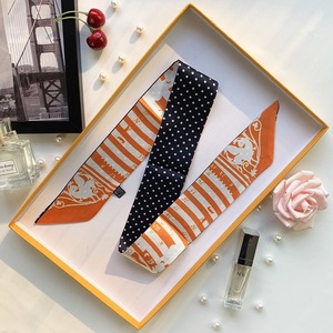 Pañuelo de Seda 100% de 5*90 cm, Impresión Personalizada, Pañuelos al por Mayor, Pañuelo de Diseño para la Cabeza, Pañuelo Elegante para Mujer, Pañuelo de Viaje - Product Image 4