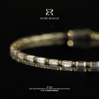 Bracelet tennis baguette en moissanite couleur D VVS1, certifié GRA, testeur de diamant inclus, en argent sterling 925 plaqué or 18 carats, unisexe