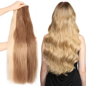 Russian 100% Human Hair Hand Tied Weft Thick Ends Can Be Cut Invisible Genius Weft Hair Extension