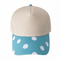 Casquette 5 panneaux unisexe tendance et polyvalente à imprimé rayé, pois et blocs de couleur – Grande Vente