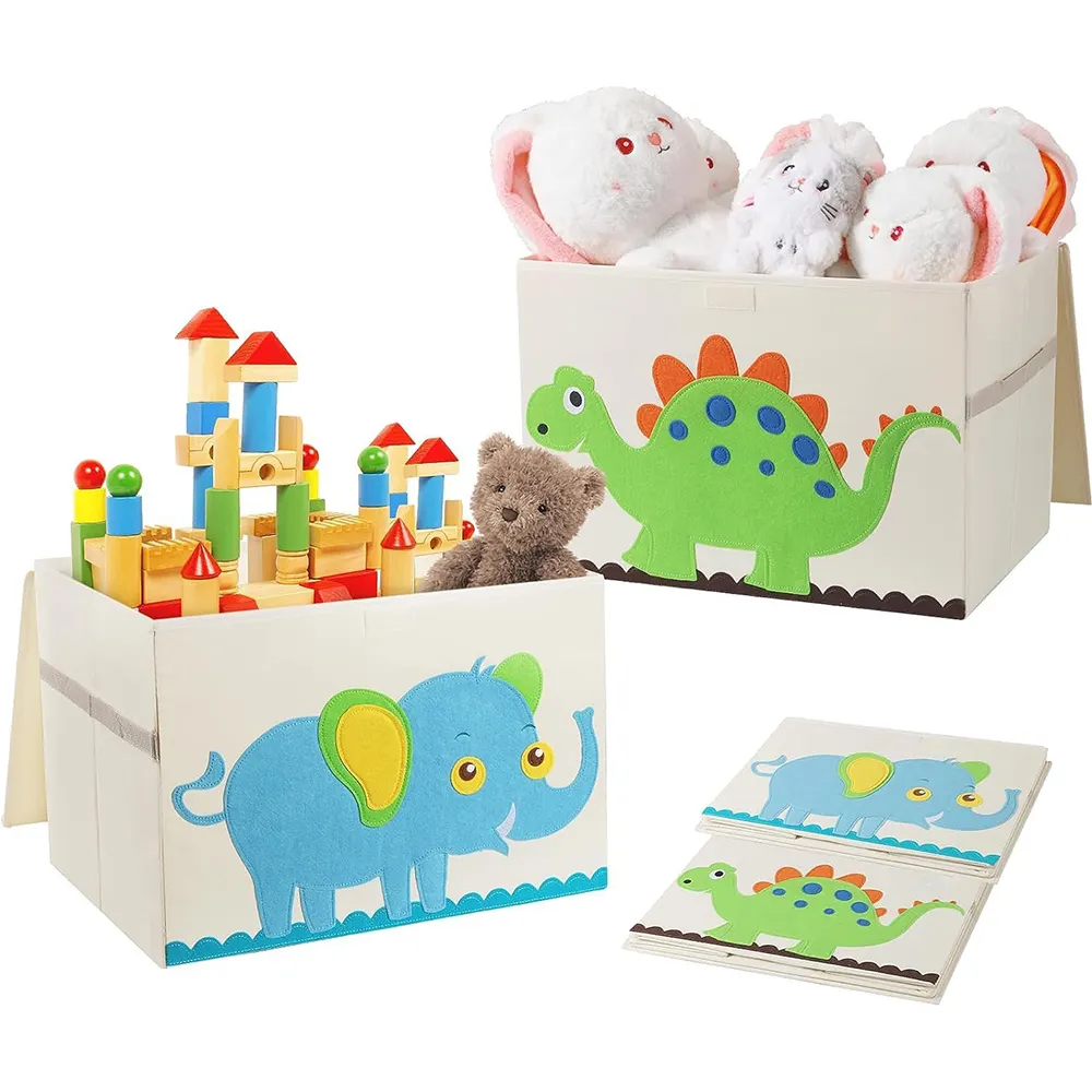 صندوق ألعاب الأطفال صندوق قماش أكسفورد مخصص لتخزين الملابس منظم ألعاب الأطفال حاوية تخزين قابلة للطي على الصدر للألعاب