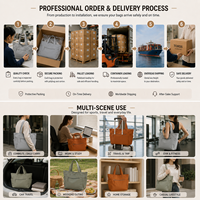 Sac fourre-tout personnalisé avec logo, fermeture éclair, grande capacité, léger, pour femme, étudiante, maman, usage quotidien, OEM ODM
