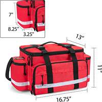Sac de fournitures médicales, sac de traumatologie pour intervenants d'urgence, sac médical avec séparateurs amovibles et boucles supérieures, idéal pour les ambulanciers et les secouristes.