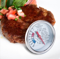 Termometer Dapur Digital Stainless Steel dengan Layar C/F, Pengukur Suhu Daging untuk BBQ, Smoker, Grill, Dial, Bacaan Instan