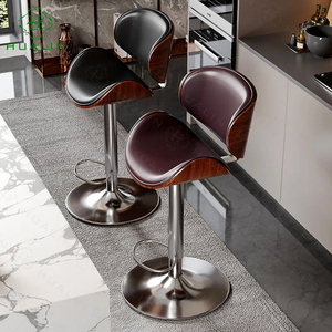 Sgabelli da Bar/Caffè in Stile Retrò HUALIN, Sgabelli Alti in Legno Massello - Product Image 5