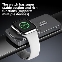 Batterie externe magnétique ultra-fine sans fil 3-en-1 à charge rapide avec affichage numérique pour montres et écouteurs rechargeables