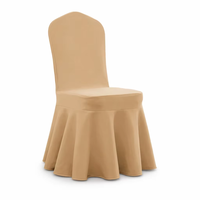 Housse de chaise en spandex à couche d'air 480g de qualité supérieure avec jupe plissée, linge de siège de banquet de luxe en gros pour hôtels et mariages