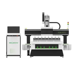 Mesin pemotong panel kayu ekonomis Tiongkok/Router CNC perubahan alat otomatis